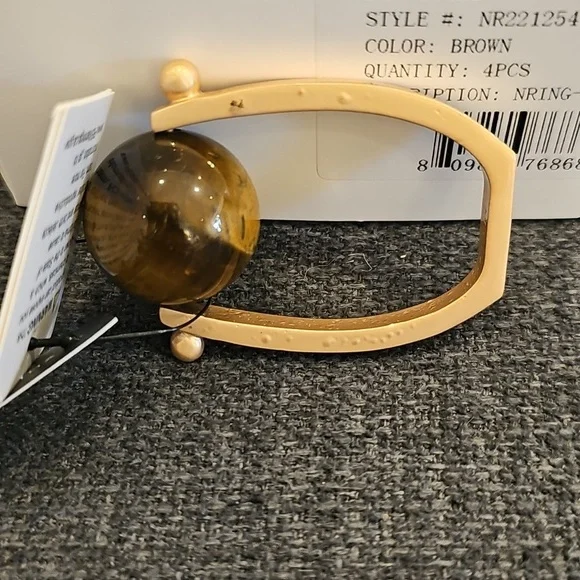 NWT Kim Seybert set of 4 tiger eye napkin ring - Picture 8 of 15